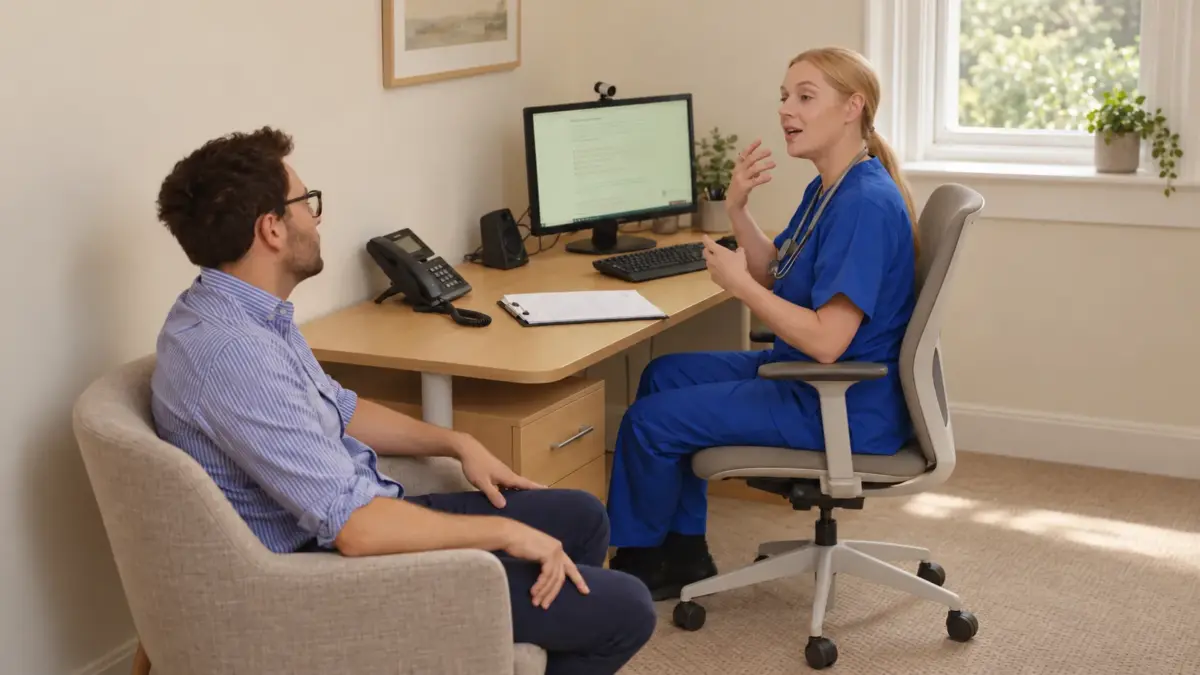Warm Doctor-Patient Consultation Room