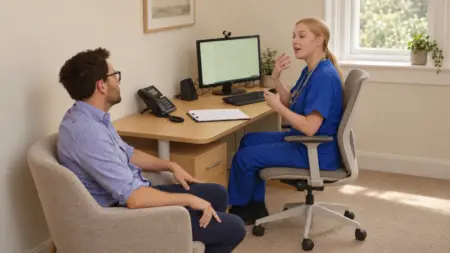 Warm Doctor-Patient Consultation Room