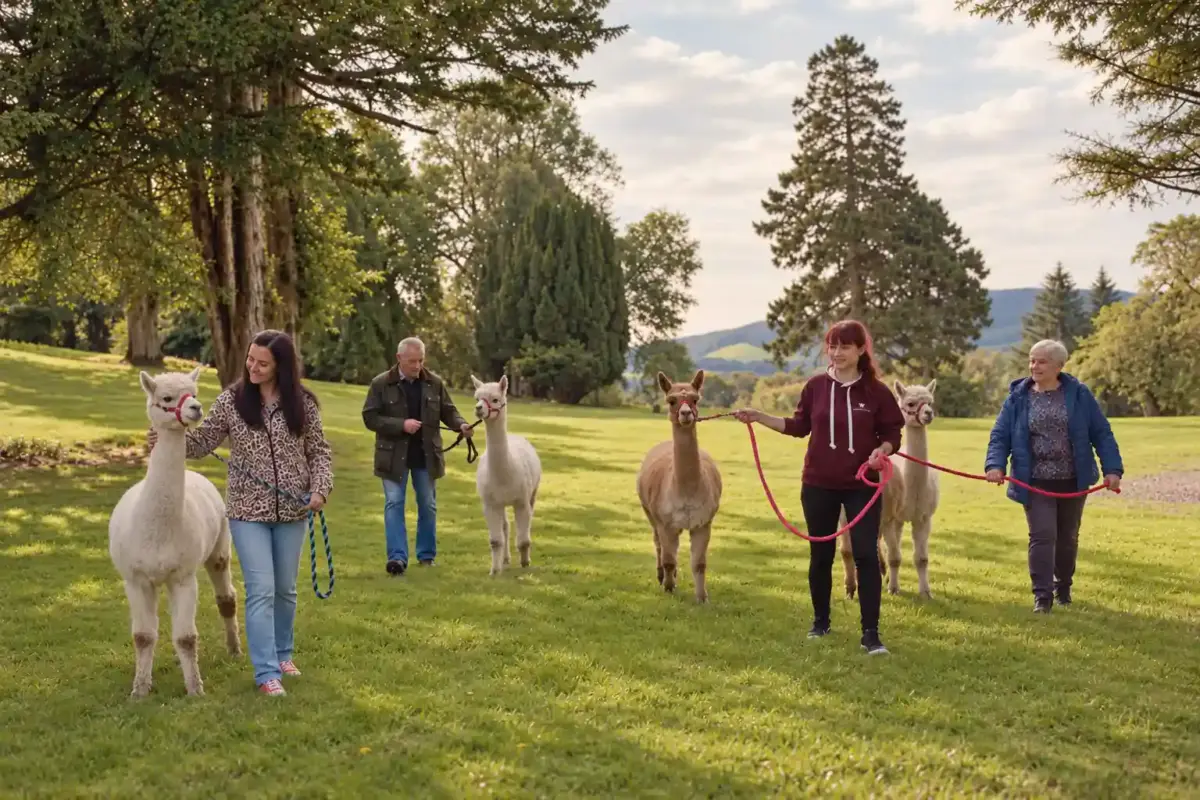 Alpaca Therapy Outside Castle Craig Rehab