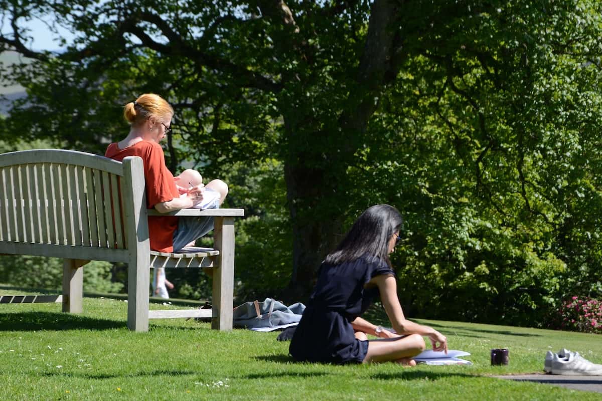 Castle Craig Addiction Treatment Clinic relaxed outdoor sunshine