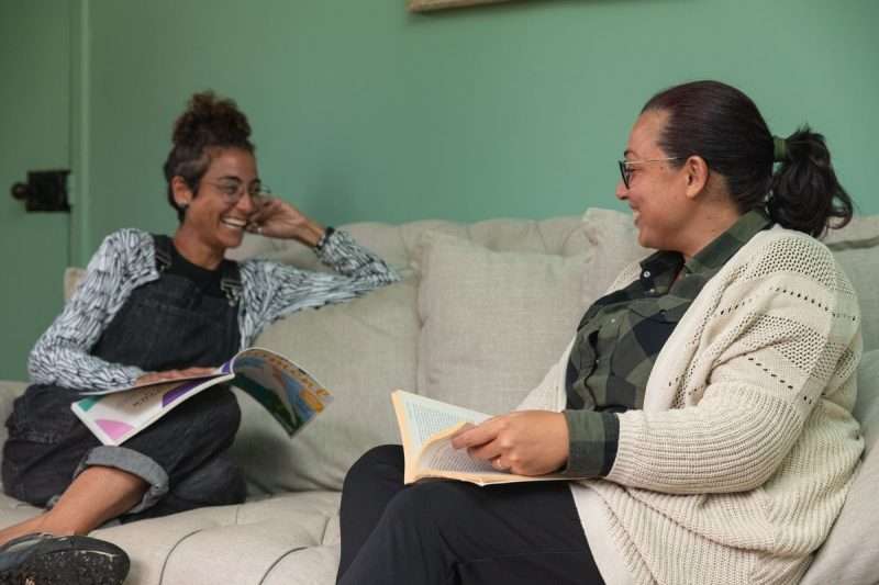 Castle Craig Private Residential Rehab Women Reading and Socialising