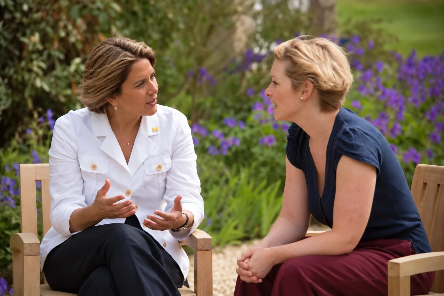 Counselling Conversation Among Purple Blooms at Castle Craig